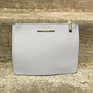 *Anne Klein Gray Gold Zipper Clutch Purse